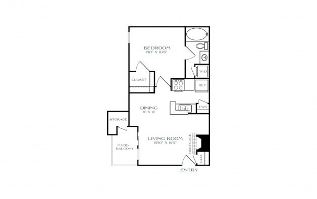 the floor plan for a two bedroom apartment at The  Quinn on Ravenglass