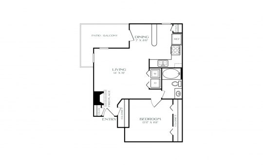 floor plan for a two bedroom apartment at The  Quinn on Ravenglass